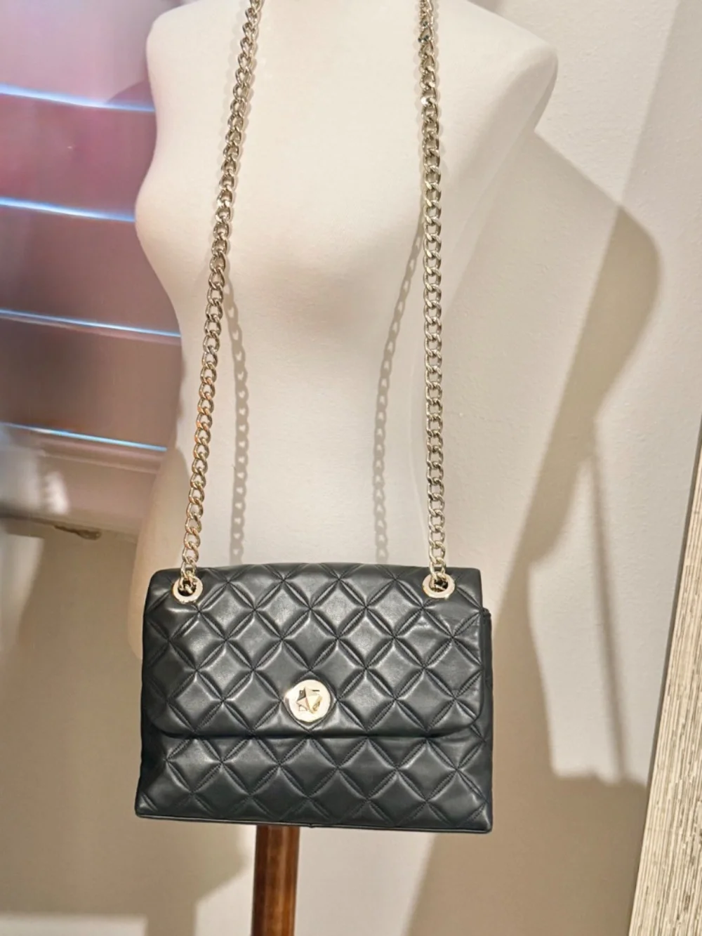 Kate Spade New York Natalia Quilted Crossbody Shoulder Bag With Gold Link Chain